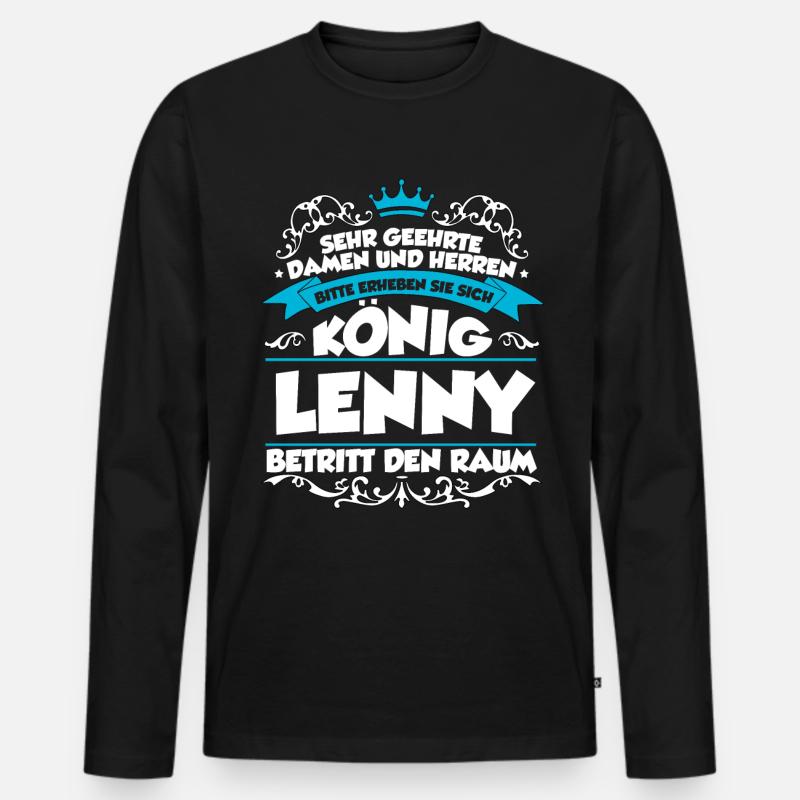 Lenny Name Design - Männer Premium Bio Langarmshirt - Schwarz