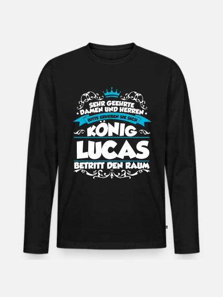Lucas Name Design - Männer Premium Bio Langarmshirt - Schwarz
