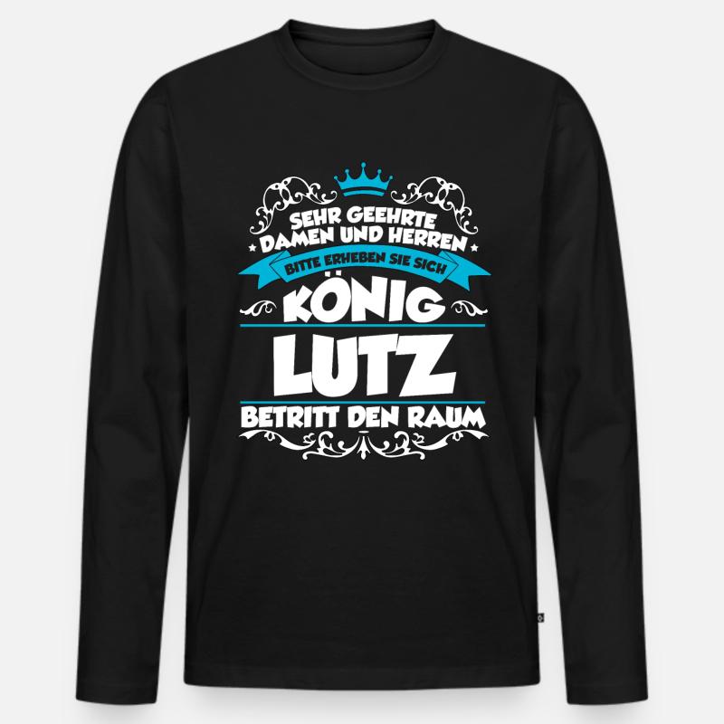 Lutz Name Design - Männer Premium Bio Langarmshirt - Schwarz