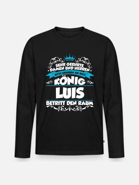 Luis Name Design - Männer Premium Bio Langarmshirt - Schwarz