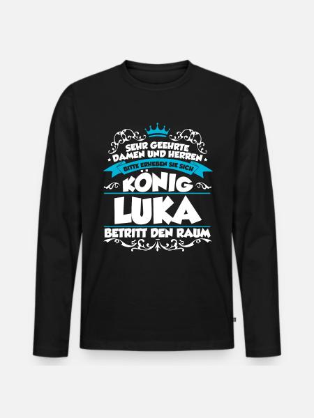 Luka Name Design - Männer Premium Bio Langarmshirt - Schwarz