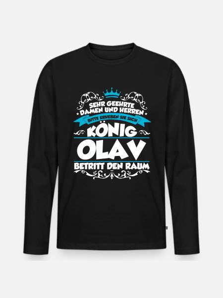 Olav Name Design - Männer Premium Bio Langarmshirt - Schwarz