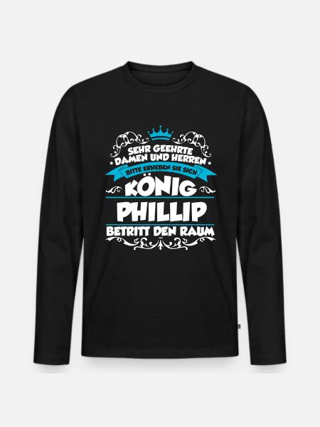 Phillip Name Design - Männer Premium Bio Langarmshirt - Schwarz