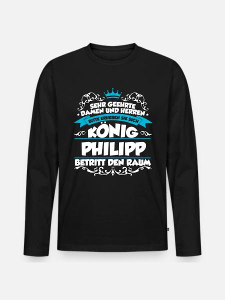 Philipp Name Design - Männer Premium Bio Langarmshirt - Schwarz