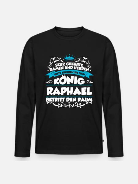 Raphael Name Design - Männer Premium Bio Langarmshirt - Schwarz