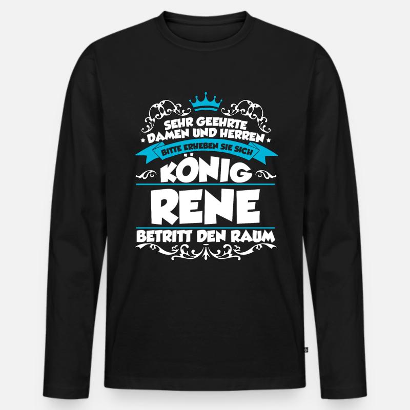 Rene Name Design - Männer Premium Bio Langarmshirt - Schwarz