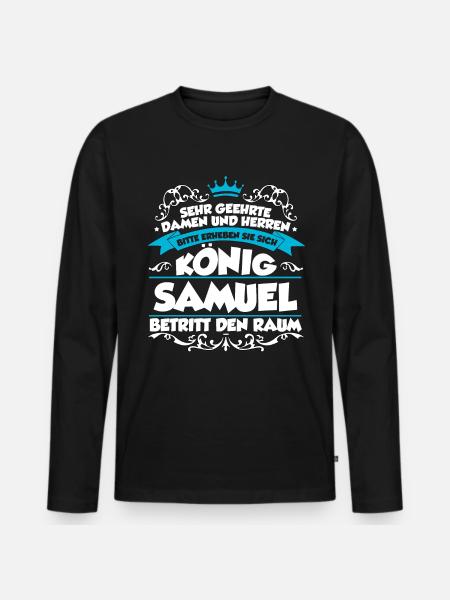 Samuel Name Design - Männer Premium Bio Langarmshirt - Schwarz