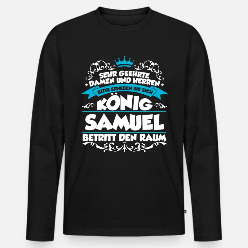Samuel Name Design - Männer Premium Bio Langarmshirt - Schwarz