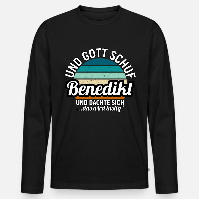 Bennet - Männer Premium Bio Langarmshirt - Schwarz