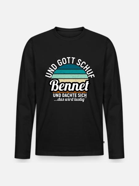 Bernd - Männer Premium Bio Langarmshirt - Schwarz