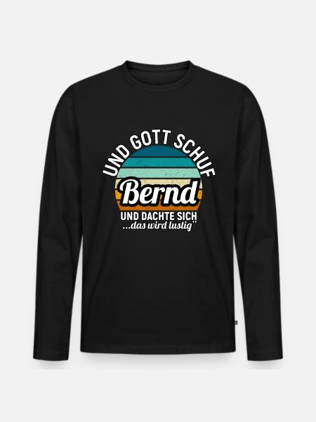 Bernhard - Männer Premium Bio Langarmshirt - Schwarz