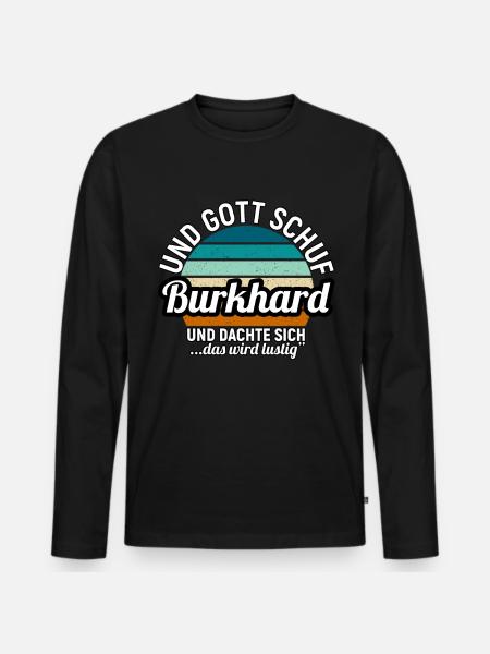Carsten - Männer Premium Bio Langarmshirt - Schwarz