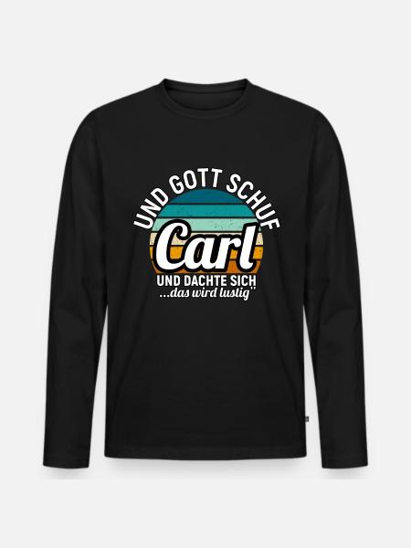 Christian - Männer Premium Bio Langarmshirt - Schwarz