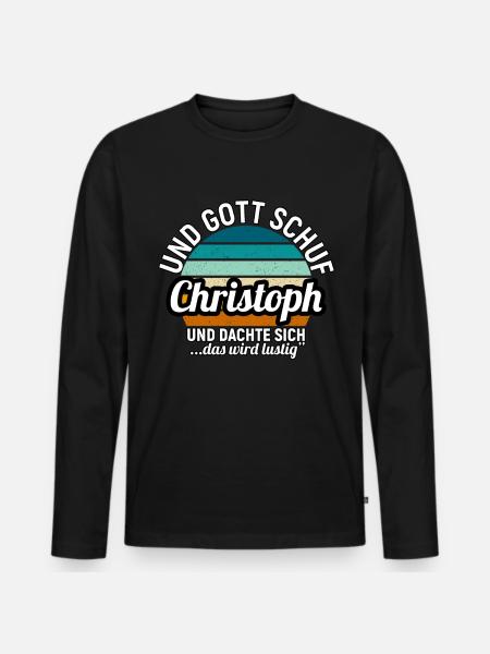 Claus - Männer Premium Bio Langarmshirt - Schwarz