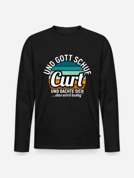 Danny - Männer Premium Bio Langarmshirt - Schwarz