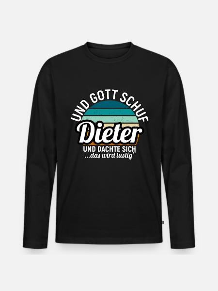 Dietrich - Männer Premium Bio Langarmshirt - Schwarz