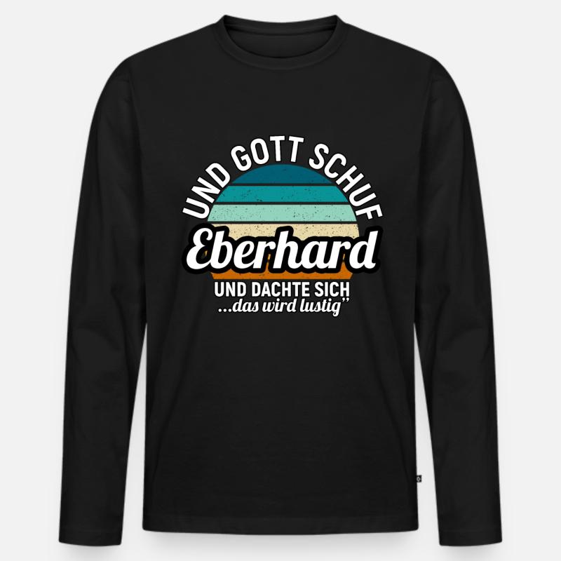 Eckart - Männer Premium Bio Langarmshirt - Schwarz