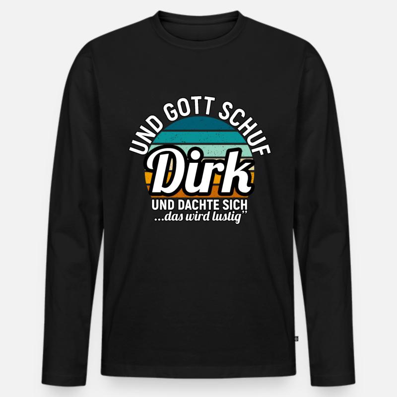 Dominik - Männer Premium Bio Langarmshirt - Schwarz