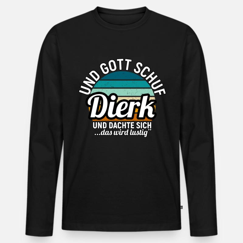 Dietmar - Männer Premium Bio Langarmshirt - Schwarz