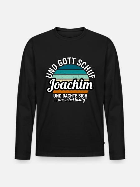 Joachim - Männer Premium Bio Langarmshirt - Schwarz