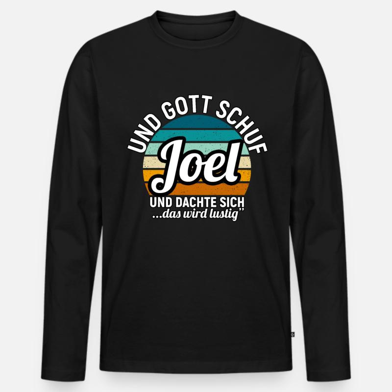 Joel - Männer Premium Bio Langarmshirt - Schwarz