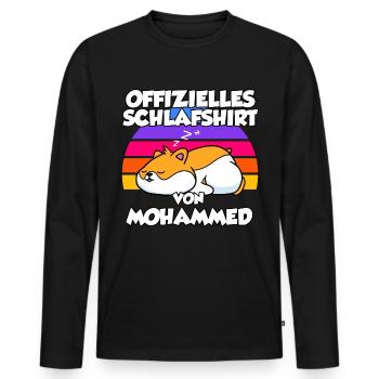 Offizielles Schlafshirt Von Mohammed - Männer Premium Bio Langarmshirt - Schwarz - Vorne - Nico (187cm)