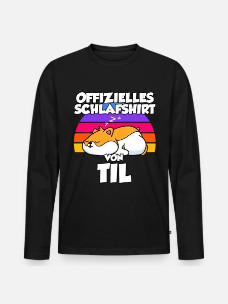 Offizielles Schlafshirt Von Til - Männer Premium Bio Langarmshirt - Schwarz