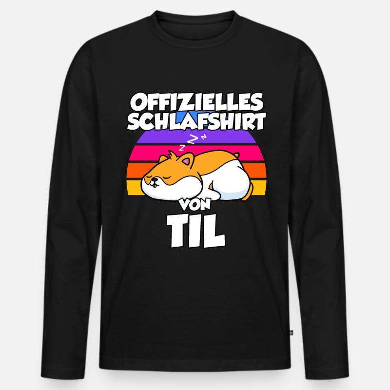 Offizielles Schlafshirt Von Til - Männer Premium Bio Langarmshirt - Schwarz