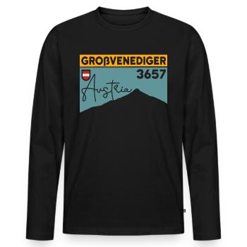 Großvenediger Ski Tour Mountain Tour Hike Souvenir - Men's Premium Organic Long Sleeve Shirt - black - Front - Nico (187cm)