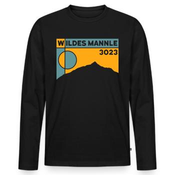Wildes Mannle Randonnée Randonnée Ski De Randonnée Souvenirs - T-shirt manches longues Premium bio Homme - noir - Devant - Nico (187cm)