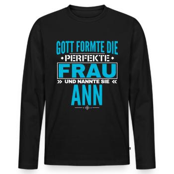 Conception du nom d’Anna - T-shirt manches longues Premium bio Homme - noir - Devant - Nico (187cm)