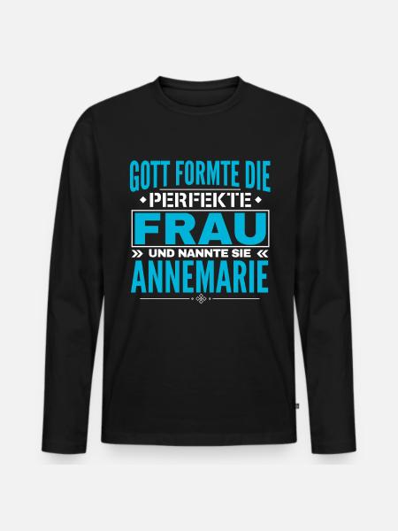 Annemarie Name Design - Men's Premium Organic Long Sleeve Shirt - black