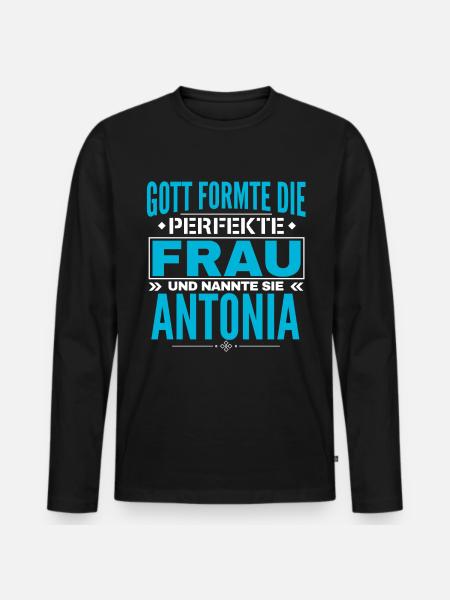 Antonia Name Design - Men's Premium Organic Long Sleeve Shirt - black