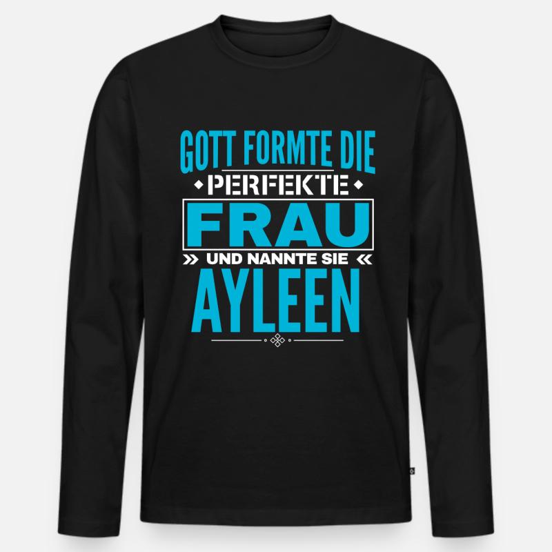 Ayleen Name Design - Männer Premium Bio Langarmshirt - Schwarz