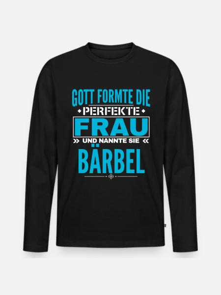 Bärbel Name Design - Men's Premium Organic Long Sleeve Shirt - black