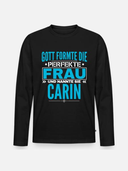 Carin Name Design - Men's Premium Organic Long Sleeve Shirt - black