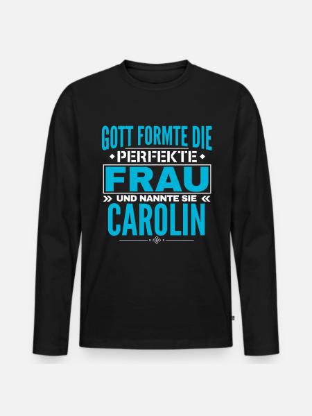 Carolin Name Design - Men's Premium Organic Long Sleeve Shirt - black