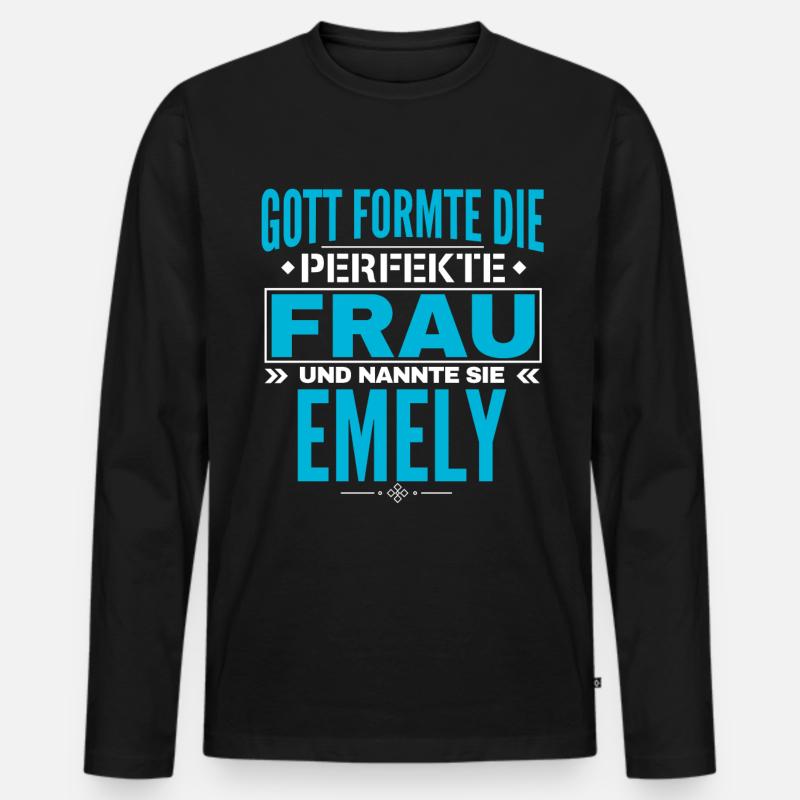 Emely Name Design - Männer Premium Bio Langarmshirt - Schwarz
