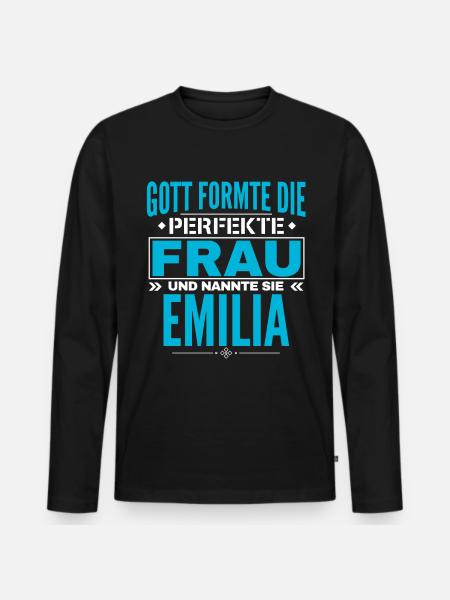 Emilia Name Design - Men's Premium Organic Long Sleeve Shirt - black