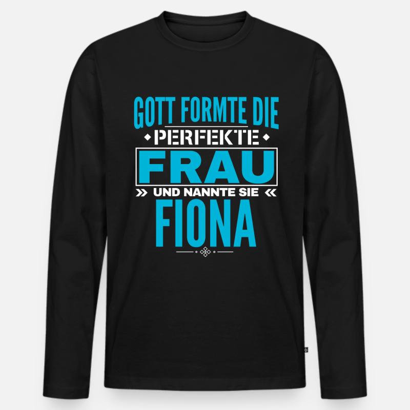 Fiona Name Design - Männer Premium Bio Langarmshirt - Schwarz