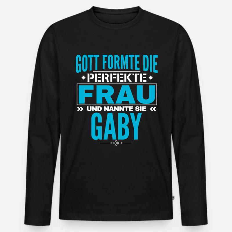 Gaby Name Design - Männer Premium Bio Langarmshirt - Schwarz