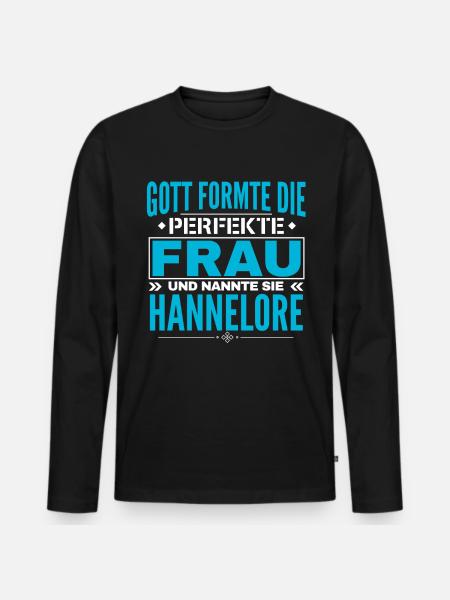 Hannelore Name Design - Männer Premium Bio Langarmshirt - Schwarz