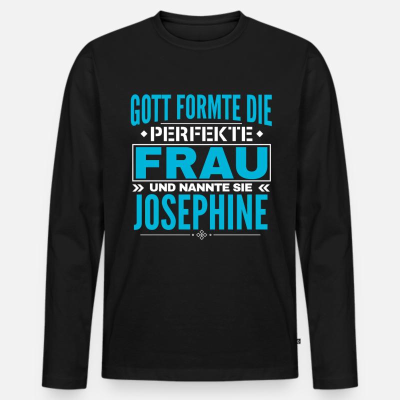 Josephine Name Design - Männer Premium Bio Langarmshirt - Schwarz
