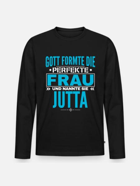 Conception du nom Jutta - T-shirt manches longues Premium bio Homme - noir