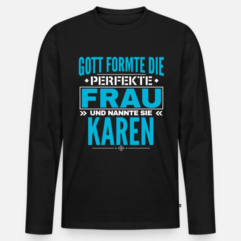Karen Name Design - Männer Premium Bio Langarmshirt - Schwarz