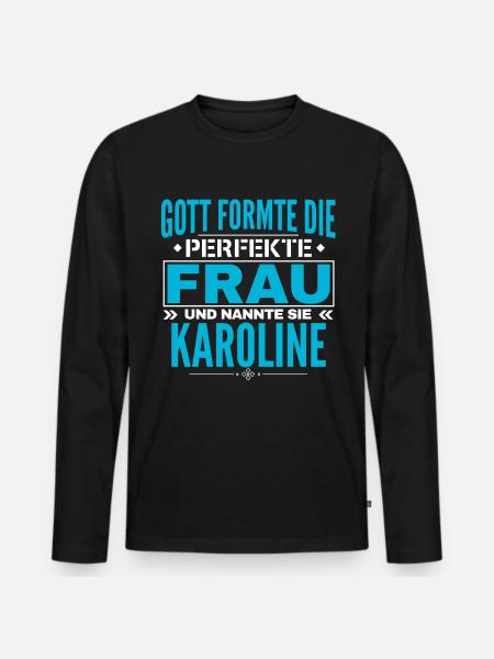 Karoline Name Design - Männer Premium Bio Langarmshirt - Schwarz