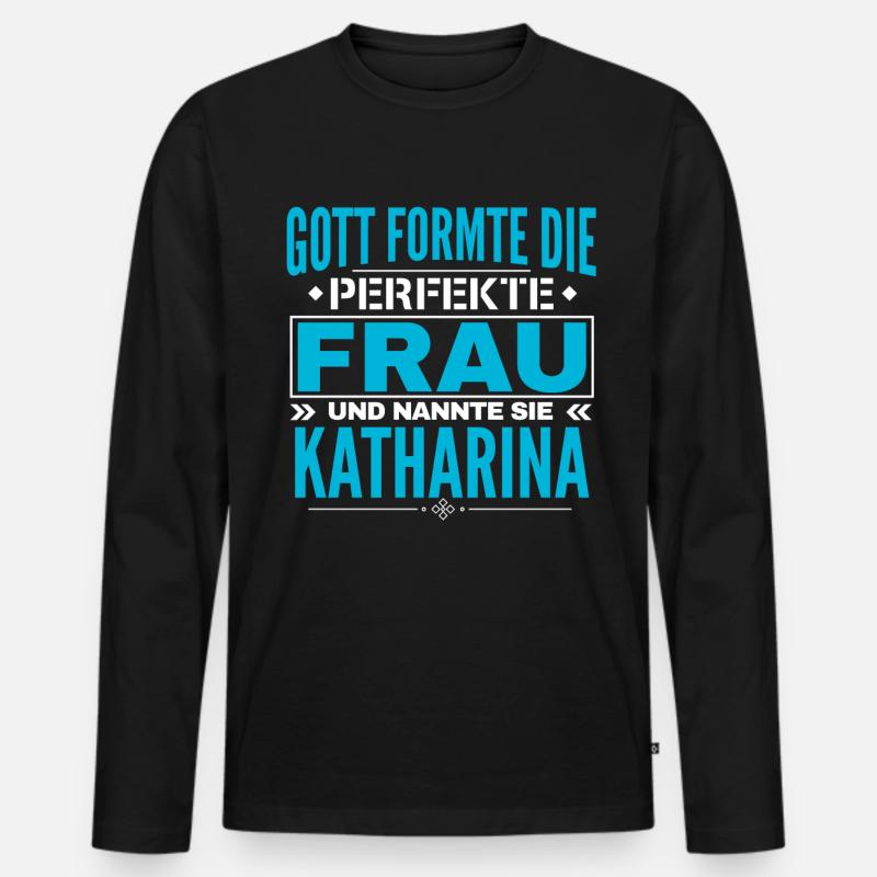 Conception du nom de Katharina - T-shirt manches longues Premium bio Homme - noir