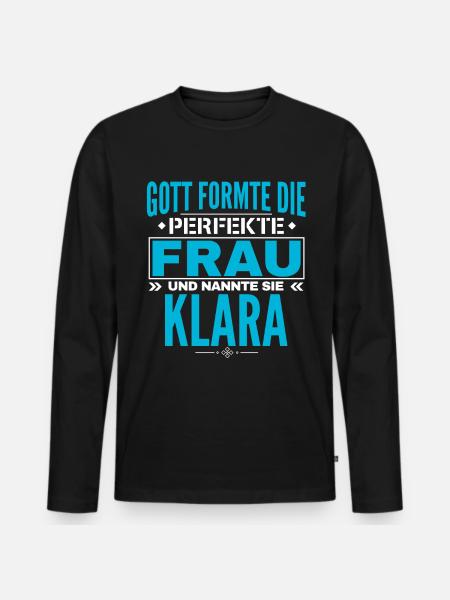 Conception du nom Klara - T-shirt manches longues Premium bio Homme - noir