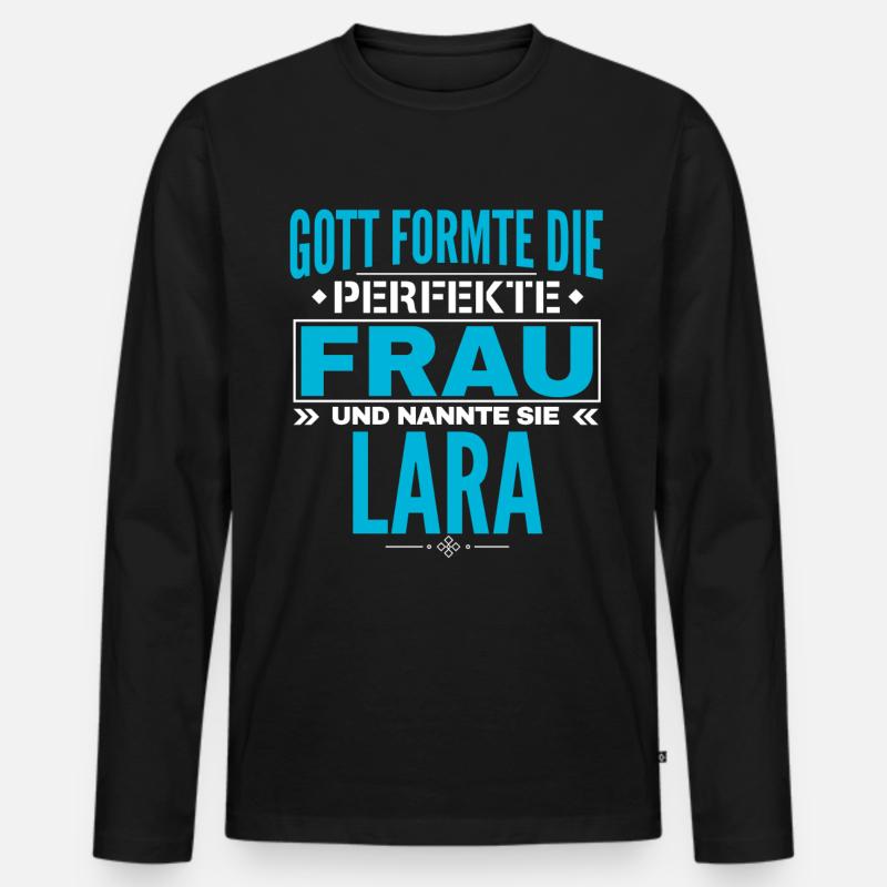 Lara Name Design - Männer Premium Bio Langarmshirt - Schwarz
