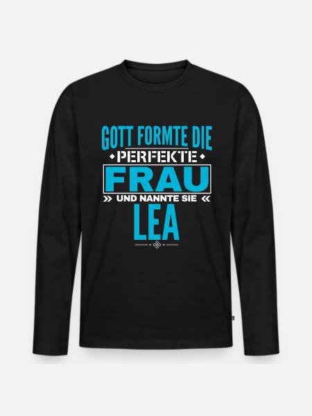 Lea Name Design - Men's Premium Organic Long Sleeve Shirt - black
